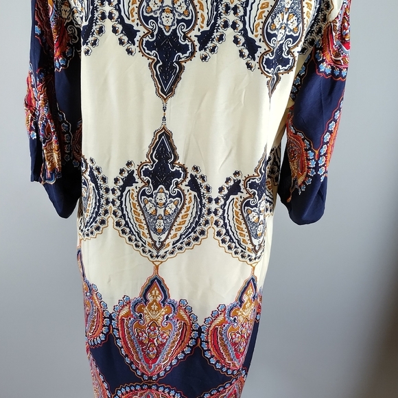 Halife Vintage EthnicStyle Printed Tassel Tie Neck Loose Fit Bohemian Medium - Picture 9 of 16